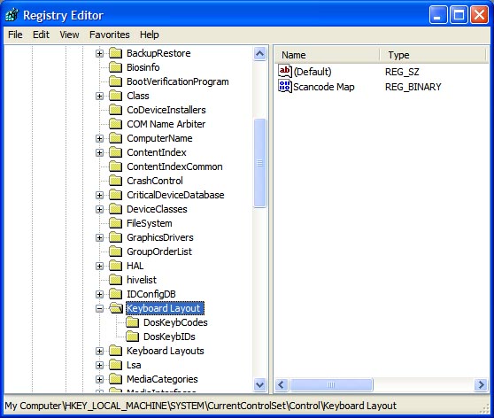 Keyboard Layout Scancode Map