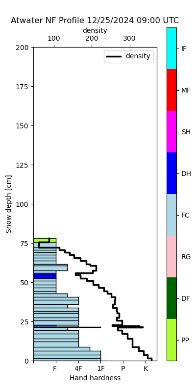 North Facing Slope Density Profile Today