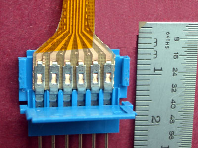 Close Up Clincher Connector Pins Crimped